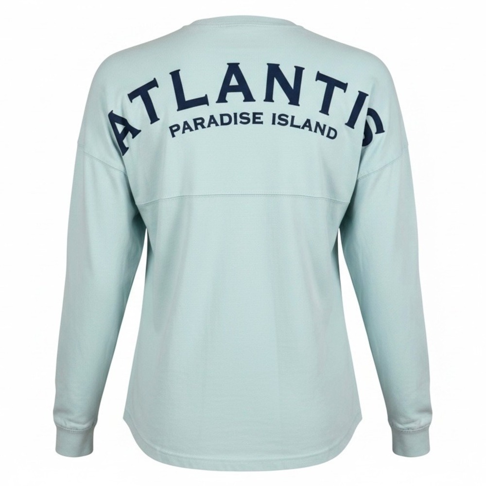 Spirit Jersey Atlantis Paradise Island Light Blue Long Sleeve XS Oversized Shirt